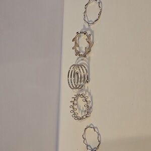 3/15$ Bundle Deal New 5 Piece Silver knuckle Stackable Rings